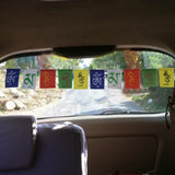 Divya Mantra Tibetan Prayer Flags, Wind Outdoor Flags, Car Jewelry Decor Accessories Flag Decorations, Buddhist Items Om Mani Padme Hum Peace Sign Wall Flag, Hanging For Car / Bike 2.5 Ft - Multicolor - Divya Mantra