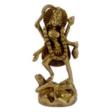 Divya Mantra Hindu Goddess Maha Kali Bhadrakali Swaroop Idol Sculpture Statue Brass Murti Puja Room, Temple, Meditation, Office, Business, Home Table Decor Gift  Item/Product-Money, Good Luck-Yellow - Divya Mantra