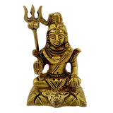Divya Mantra Hindu God Shiva Shankar Bhagwan Mahayogi Idol Sculpture Statue Murti Brass Puja Room, Temple, Meditation, Office, Business, Home Decor Gift Collection Item/Product-Money, Good Luck-Yellow - Divya Mantra
