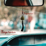 Divya Mantra Feng Shui Lucky Chinese Bell Fish Metal Wind Chime with Resham Thread For Car Rear View Mirror Decor Ornament, Money, Gift, Health, Showpiece, Home, Door / Window Hangings Good Luck-Brown - Divya Mantra