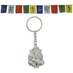 Divya Mantra Siddhivinayak Ganesha Metallic Keychain & Tibetian Buddhist Prayer Flags Combo Pack - Divya Mantra