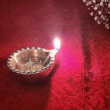 Indian Diwali Oil Lamp Pooja Diya Brass Light Puja Decorations Mandir Decorative Items Lamps Made in India Decorative Wicks Diyas Sri Swastik Deep Deepam Tortoise Turtle Leaf Vilakku Set of 8 - Gold - Divya Mantra