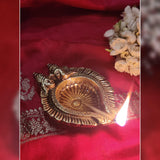 Indian Diwali Oil Lamp Pooja Diya Brass Light Puja Decorations Mandir Decoration Items Table Home Backdrop Decor Lamps Made in India Decorative Wicks Diyas Sri Laxmi Ganesh Vilakku Set of 10 - Golden - Divya Mantra