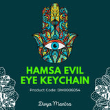 Hamsa Keychain Evil Eye Turkish Hanging Car Metal Key Chain Interior Travel Accessories Home Nazar Battu Good Luck Decorative Vastu Suraksha Drishti Bommai Showpiece Items
