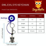 Owl Keychain Evil Eye Turkish Hanging Car Metal Key Chain Interior Travel Accessories Home Nazar Battu Good Luck Decorative Vastu Suraksha Drishti Bommai Showpiece Items