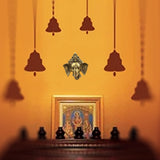 Home Wall Decor Hanging Indian Brass Items Diwali Pooja Mandir Decorations Hindu House Puja Art Decoration Statue Temple Kitchen Decorative Showpiece Parrot Pair Entrance Door Good Luck Symbol - Gold - Divya Mantra