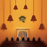 Home Wall Decor Hanging Indian Brass Items Diwali Pooja Mandir Decorations Hindu House Puja Art Decoration Statue Temple Kitchen Decorative Showpiece Vastu Ganesh ji For Good Luck Happiness - Gold - Divya Mantra