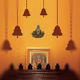 Home Wall Decor Hanging Indian Brass Items Diwali Pooja Mandir Decorations Hindu House Puja Art Decoration Statue Temple Kitchen Decorative Showpiece Lord Sri Balaji Vastu Good Luck Symbol - Gold - Divya Mantra