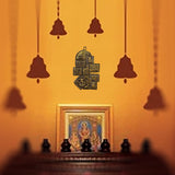 Home Wall Decor Hanging Indian Brass Items Diwali Pooja Mandir Decorations House Puja Art Decoration Statue Temple Kitchen Decorative Showpiece Hindu Auspicious Symbols Vastu Plate For Good Luck -Gold - Divya Mantra