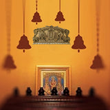 Home Wall Decor Hanging Indian Brass Items Diwali Pooja Mandir Decorations Hindu House Art Decoration Statue Temple Kitchen Decorative Showpiece Vaishnava Good Luck Symbols Chakra Tilak Conch - Gold - Divya Mantra