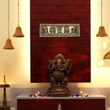 Home Wall Decor Hanging Indian Brass Items Diwali Pooja Mandir Decorations Hindu House Decoration Statue Temple Kitchen Decorative Showpiece Vaishnava Good Luck Symbols Sri Chakra Tilak Conch - Gold - Divya Mantra