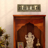 Home Wall Decor Hanging Indian Brass Items Diwali Pooja Mandir Decorations Hindu House Decoration Statue Temple Kitchen Decorative Showpiece Vaishnava Good Luck Symbols Sri Chakra Tilak Conch - Gold - Divya Mantra