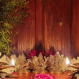 Laxmi Ganesh Saraswati Idol For Home Temple Decor Mandir Room Decoration Accessories Indian Sri Hindu Lord Pooja Murti Puja Articles God Brass Statue Interior Decorative Showpiece Items - Golden - Divya Mantra