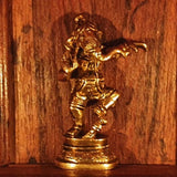 Ganesh Idol Home Temple Decor Mandir Room Decoration Accessories Indian Hindu Lord Sri Standing Dancing Ganesha Diwali Pooja Ganpati ji Murti Puja Articles God Brass Statue Interior Decorative - Gold - Divya Mantra