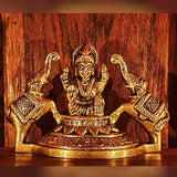 Laxmi Idol For Home Temple Decor Mandir Room Decoration Accessories Indian Sri Lakshmi Hindu Lord Diwali Pooja Murti Puja Articles God Brass Statue Interior Decorative Showpiece Accessories - Gold - Divya Mantra