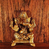 Laxmi Ganesh Idol For Home Temple Decor Mandir Room Decoration Accessories Indian Sri Hindu Lord Diwali Pooja Murti Puja Articles God Brass Statue Set Interior Decorative Show piece Good Luck - Gold - Divya Mantra