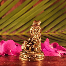 Laddu Gopal Idol Home Temple Decor Mandir Room Decoration Accessories Indian Hindu Pooja Murti Sri Ladoo Bal Krishna Shri Kanha God Brass Statue Puja Articles Interior Decorative Showpiece - Golden - Divya Mantra