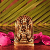 Tirupati Balaji Lord Sri Venkateswara Idol Home Temple Decor Mandir Room Decoration Accessories Indian Hindu Pooja Murti God Brass Statue Puja Articles Interior Decorative Showpiece Items - Golden - Divya Mantra