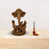 Ganesh ji Idol For Home Puja Room Decor Pooja Mandir Decoration Items Living Room Showpiece Decorations Office Ganesha Temple Murti Idol God Statue Brass Ganpati Stylish Show Pieces -Gold - Divya Mantra