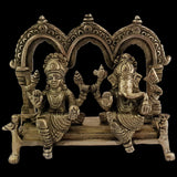 Laxmi Ganesh Idol For Home Puja Room Decor Pooja Mandir Decoration Items Living Room Showpiece Decorations Office Lakshmi Ganesha Temple Murti Idol God Statue Brass Interior Show Pieces - Golden - Divya Mantra