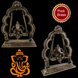 Ganesh Idol For Home Puja Room Decor Pooja Mandir Decoration Items Living Room Showpiece Decorations Office Ganesha Indian Temple Murti Idol God Statue Brass Sri Ganpati Stylish Show Piece - Golden - Divya Mantra