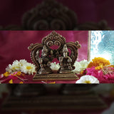 Laxmi Ganesh Idol For Home Puja Room Decor Pooja Mandir Decoration Items Living Room Showpiece Decorations Office Sri Lakshmi Ganesha Temple Murti Idol God Statue Brass Interior Show Piece - Golden - Divya Mantra