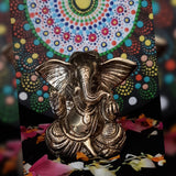 Ganesh Idol For Home Puja Room Decor Pooja Mandir Decoration Items Living Room Showpiece Decorations Office Ganesha Indian Temple Murti Idol God Statue Brass Sri Ganpati Stylish Show Pieces - Gold - Divya Mantra