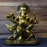 Ganesh Idol For Home Puja Room Decor Pooja Mandir Decoration Items Living Room Showpiece Decorations Office Shri Ganesha Indian Temple Murti Idols God Statue Brass Sri Ganpati