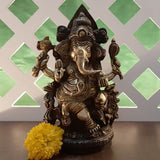Ganesh Idol For Home Puja Room Decor Pooja Mandir Decoration Items Living Room Showpiece Decorations Office Sri Ganesha Indian Temple Murti Idols God Statue Brass Shri Ganpati