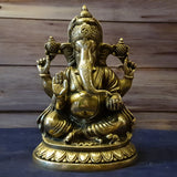 Ganesh Idol For Home Puja Room Decor Pooja Mandir Decoration Items Living Room Showpiece Decorations Office Ganesha Indian Temple Murti Idols God Statue Brass Sri Ganpati ji
