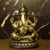 Ganesh Idol For Home Puja Room Decor Pooja Mandir Decoration Items Living Room Showpiece Decorations Office Ganesha Indian Temple Murti Idols God Statue Brass Sri Ganpati ji