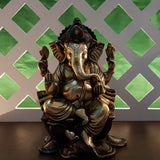 Ganesh Idol For Home Puja Room Decor Pooja Mandir Decoration Items Living Room Showpiece Decorations Office Ganesha Indian Murti Idols God Statue Brass Sri Ganpati on Lotus