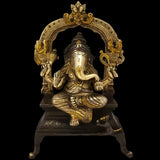 Ganesh Idol on Stand For Home Puja Room Decor Pooja Mandir Decoration Items Living Room Showpiece Decorations Office Ganesha Indian Temple Murti Idols God Statue Brass Sri Ganpati