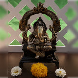 Ganesh Idol on Stand For Home Puja Room Decor Pooja Mandir Decoration Items Living Room Showpiece Decorations Office Ganesha Indian Temple Murti Idols God Statue Brass Sri Ganpati