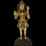 Hanuman ji Idol Home Puja Room Decor Pooja Mandir Decoration Items Living Room Showpiece Decorations Office Sri Hanuman Holding Gada Indian Temple Murti Idols God Statue Brass