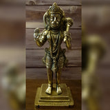 Sri Hanuman ji Idol Home Puja Room Decor Pooja Mandir Decoration Items Living Room Showpiece Decorations Office Hanuman Holding Gada Indian Temple Murti Idols God Statue Brass