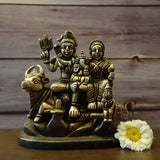 Sri Shiva Parivar Shiv Parvati Ganesh Kartik Nandi Idol For Home Puja Room Decor Pooja Mandir Decoration Items Living Room Showpiece Decorations Office Murti God Statue Brass