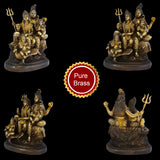 Shri Shiva Parivar Shiv Parvati Ganesh Kartik Nandi Idol Home Puja Room Decor Pooja Mandir Decoration Items Living Room Showpiece Decorations Office Murti Idols God Statue Brass