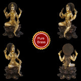 Laxmi on Lotus Idol For Home Puja Room Diwali Decor Pooja Mandir Decoration Items Living Room Showpiece Decorations Office Sri Lakshmi Murti Goddess Statue Brass Show Pieces