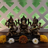 Laxmi Ganesh Saraswati Idol For Home Puja Room Diwali Decor Pooja Mandir Decoration Items Living Room Showpiece Decorations Office Murti Idols Statue Brass Show Pieces Set