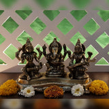 Sri Laxmi Ganesh Saraswati Idol For Home Puja Room Diwali Decor Pooja Mandir Decoration Items Living Room Showpiece Decorations Office Murti Idols Statue Brass Show Pieces Set