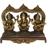Laxmi Ganesh Saraswati Brass Idol For Home Puja Room Diwali Decor Pooja Mandir Decoration Items Living Room Showpiece Decorations Office Murti Idols Statue Show Pieces Set