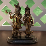 Radha Krishna Brass Idol For Home Puja Room Diwali Decor Pooja Mandir Decoration Items Living Room Radhakrishna ji Showpiece Decorations Office Murti Idols Statue Show Pieces Set