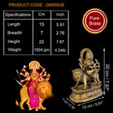 Durga Idol For Home Puja Room Diwali Navratri Decor Pooja Mandir Decoration Items Living Room Showpiece Decorations Shri Sherawali Mata Temple Murti Statue Brass Show Pieces