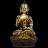 Gautam Buddha Statue for Home Decor Brass Items Budha Showpiece Decorative Idol Kitchen Living Room Office Stylish Antique Showcase Decoration Indian Handicraft Meditation