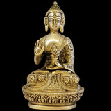 Gautam Buddha Statue for Home Decor Brass Items Budha Showpiece Decorative Idol Kitchen Living Room Office Stylish Antique Showcase Decoration Indian Handicraft Om Meditation
