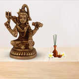 Shiva Idol For Home Puja Room Decor Pooja Mandir Decoration Items Living Room Showpiece Decorations Office Sri Shiv Temple Murti Idol God Statue Brass Mahadev Stylish Show Pieces -Gold - Divya Mantra