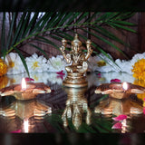 Laxmi Idol For Home Puja Room Diwali Decor Pooja Mandir Decoration Items Living Room Showpiece Decorations Office Sri Lakshmi Temple Murti Idol Goddess Statue Brass Show Pieces - Gold - Divya Mantra