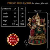 Laxmi Ganesh Idol Set Home Puja Room Decor Pooja Mandir Decoration Items Living Room Interior Showpiece Decorations Office Shri Lakshmi Ganesha Temple Murti God Statue Brass Items