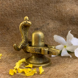 Mahadev Murti Shiva Lingam Mandir Idol Shiv Statue Brass Shivling Home Temple Pooja Decor Bhagwan Shankar Shivji Puja Linga Pital God Sivan Shivalingam Metal Showpiece  Small - Gold